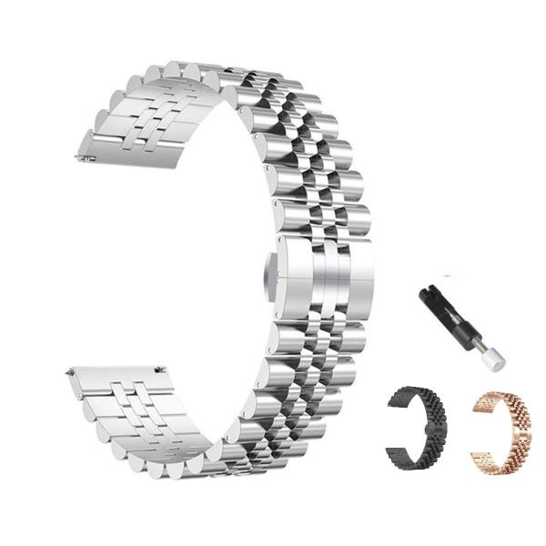ステンレス製 腕時計ベルト 20mm/22mm 高級メタルバンド 替えベルト 工具付き メンズ レディース ビジネス 防水 銀色/黒色/金色