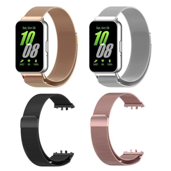 Galaxy Fit3 バンド マグネット ステンレスベルト 交換ベルト メッシュバンド 磁気吸着 腕時計バンド 金属 メタルベルト 長さ調整可能 軽量 通気性 コンパチブル