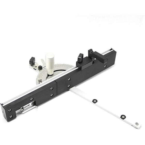 【マイターゲージ】このマイターゲージを基盤で加工した溝（マイタートラックと呼ばれる）やアルミTスロットトラック(標準3/8”x3/4”規格規格)にのせることで定規を押さなくてもブレないように切断できます。 &amp;lt;br&amp;gt...