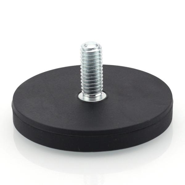マグネット吸盤 M4ネジ / M6ネジ 設備固定用 ネオジム磁石 ゴム被覆 直径66mm LED作業灯 カメラ 車ルーフ 垂直引張力19KG
