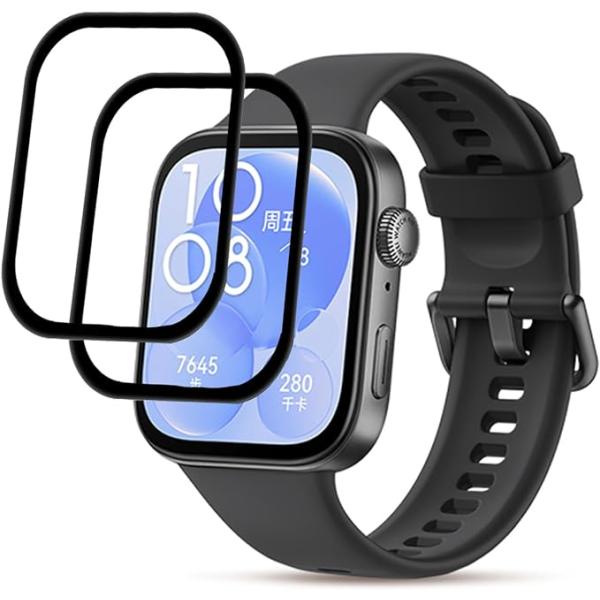 2枚 huawei watch fit3 フィルム 3D曲面カバー 全面保護 watch fit 3 保護フィルム PET複合材 アクセサリー 画面保護 スマートウォッチ