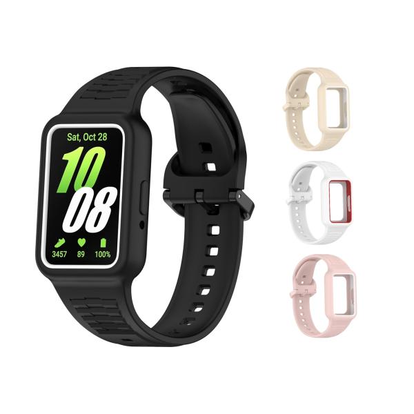 サムスン Galaxy Fit 3 / HUAWEI Band 8 / Band 9 用  バンド  シリコン 一体型 ギャラクシー FIT3 ベルト リストバンド交換 柔らか ウォッチ 腕時計 ウェアラブ