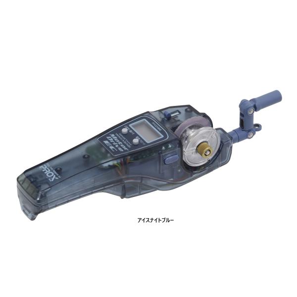 ハイパワーモーター搭載のデジタルカウンター付ワカサギ電動リール。スケルトンボディのNEWカラー『アイスレイクブルー』。完全コードレス式のため優れた操作性。空回転を防ぐ滑り止め加工スプールを搭載した手軽に高性能モデル。自重は約93g。スピーデ...