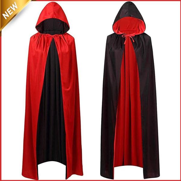 ハロウィーン マント 両面兼用 吸血鬼ハロウィン 衣装 大人 コスプレ 仮装 変装 帽子付き魔女バンパイア