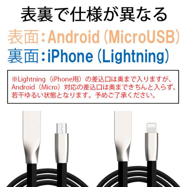 Iphone 充電ケーブル マイクロusbケーブル 兼用 1m Tpe素材 Iphone Android Micro Usb ライトニング 表裏 Buyee Buyee Japanese Proxy Service Buy From Japan Bot Online