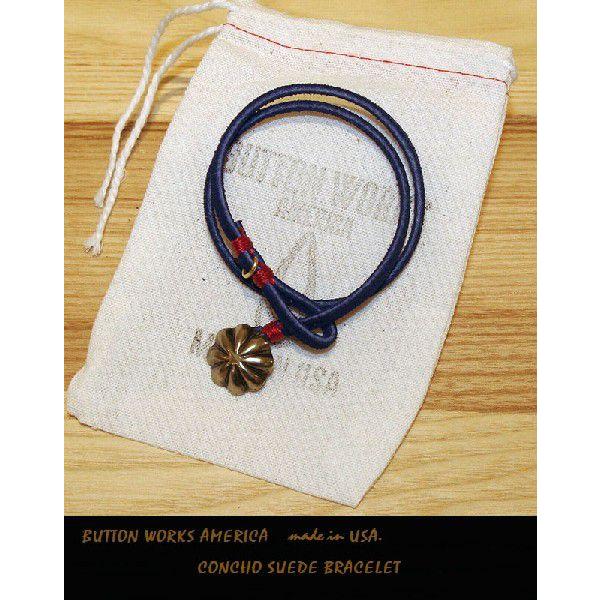 ButtonWorksAmerica@{^[NXyConcho-SuedeBracelethNavy/R`XEF[huX