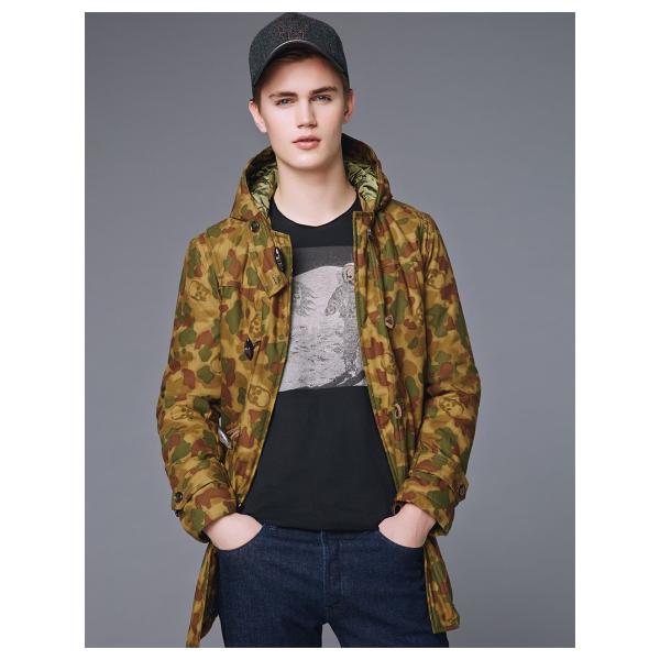 値下げ【Iucien pellat-finet】迷彩 ダッフルコート ロング丈Ｌ Lucien Pellat-Finet セール クリアランス SALE ルシアン