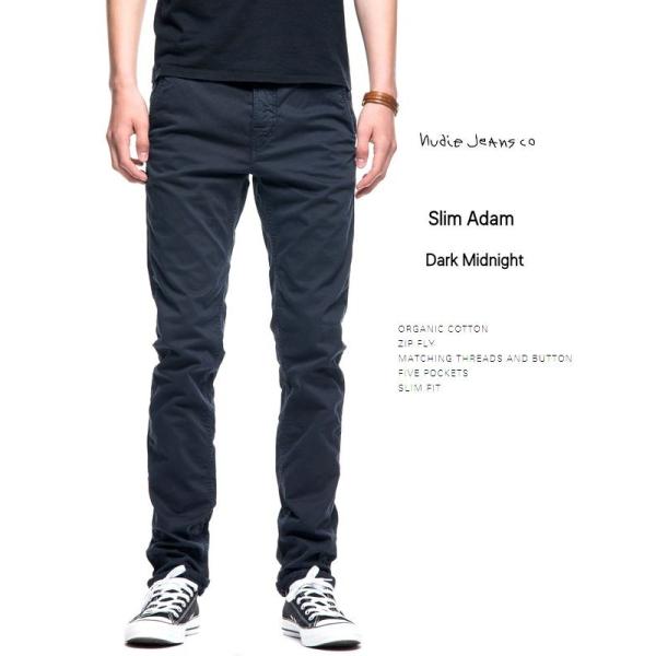 ヌーディージーンズ　NudieJeans　SlimAdam　スリムアダム　Dark Midnight L30 チノパンツ ネイビー