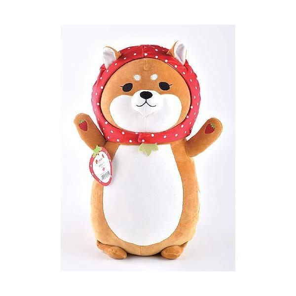 ほんやら堂 いちごの柴ずきん だっこまくら レッド 約62x29x19cm