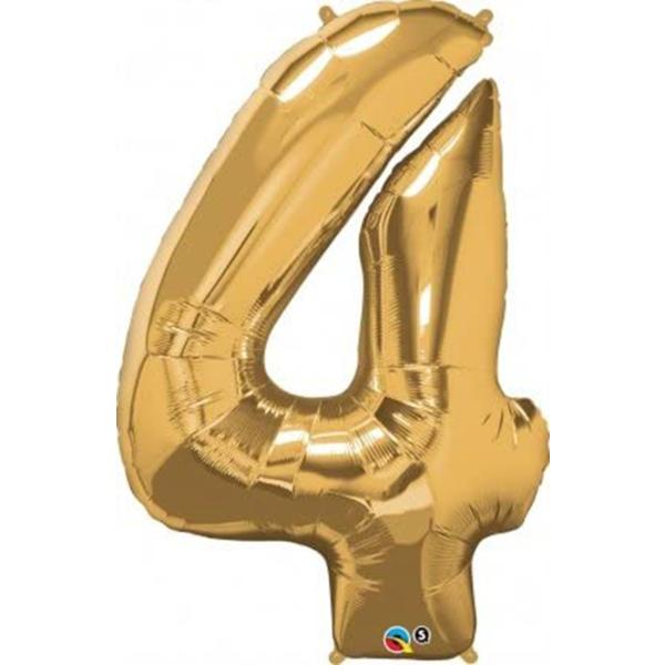 クォラテックス社バルーン数字　(4)大きさ約90センチ　ゴールド　Qualatex number big baloon　お誕生日　飾り　数字　ナンバー
