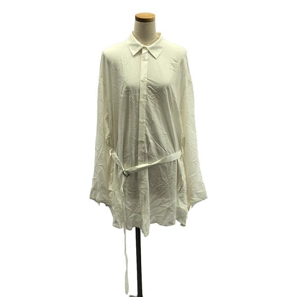 【美品】  01u10 / ゼロイチユーイチゼロ | 円環 レーヨン シャツ | F | ホワイト | レディース 美品】 01u10 / ゼロイチユーイチゼロ | 円環 レーヨン シャツ F
