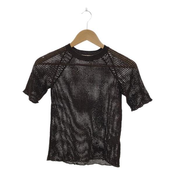 AURALEE - AURALEE / オーラリー | 2021SS | SUPER HARD TWIST LINEN MESH KNIT TEE メッシュニット | 0 | ダークブラウン | レディース AURALEE（オーラリー） | 2021SS | SUPER HARD TWIST LINEN MESH KNIT