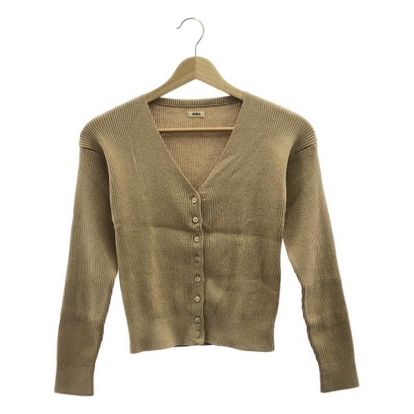 NOWOS / ノーウォス v neck rib cardigan コットン ニット