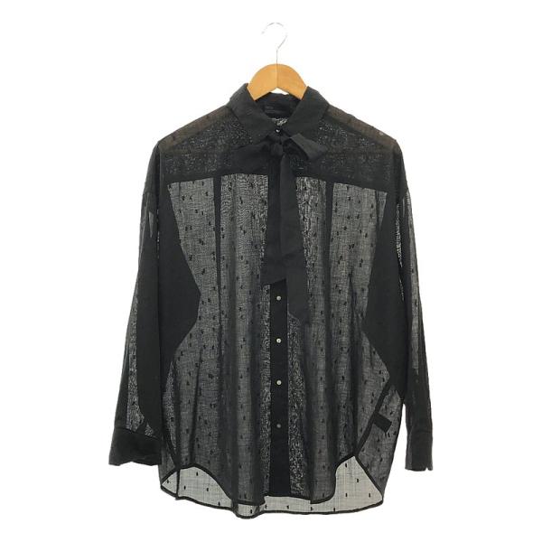 TICCA - 【美品】  TICCA / ティッカ | 2024AW | ドット エンブロイダリー ボウタイ シャツ | F | ブラック | レディース TICCA 【美品】 / ティッカ | 2024AW ドット エンブロイダリー