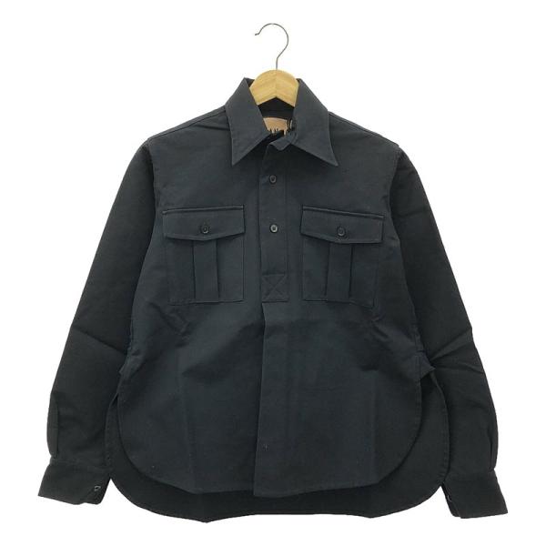 【美品】  Plan C / プランシー | SHIRT L/S COMPACT COTTON FAILLE コットン シャツ | 36 | BLUE BLACK | レディース 美品】 Plan C / プランシー | SHIRT L/S COMPACT COTTON FAILLE
