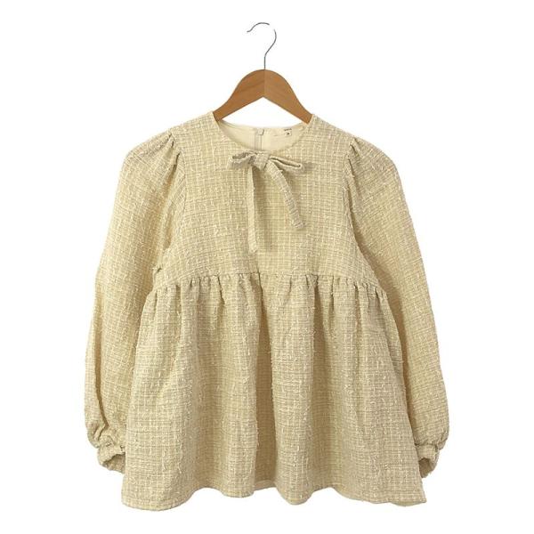 yori ヨリ ツイードライクブラウス グレー38 - トップス yori ヨリ ツイードライクブラウス グレー38 - トップス