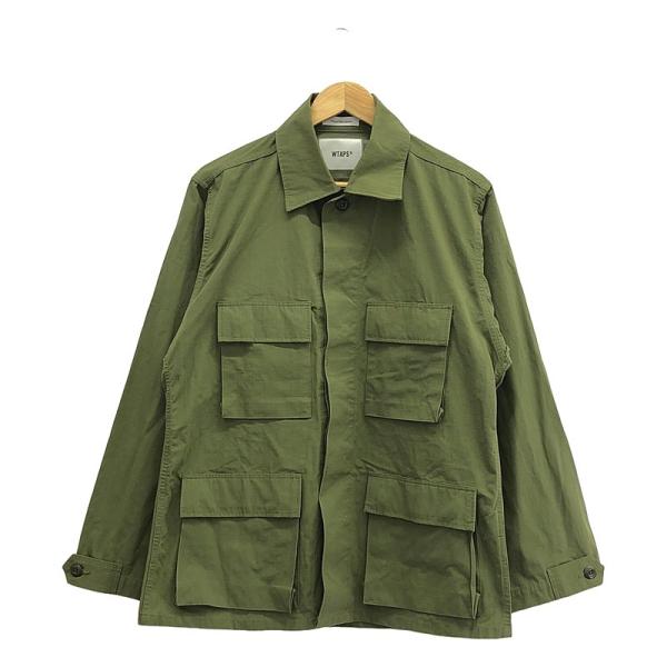 【美品】  WTAPS / ダブルタップス | JUNGLE LS / リップストップ ミリタリー ジャングル シャツ ジャケット | 02 | カーキ | メンズ WTAPS（ダブルタップス） 【美品】 | JUNGLE LS / リップストップ