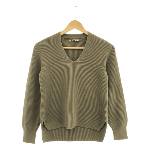 AURALEE / オーラリー | SUPER FINE WOOL RIB KNIT V NECK P/O 
