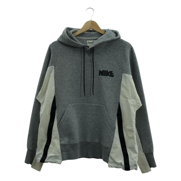 sacai / サカイ | 2020AW | NIKE NRG HOODIE ナイキ ナイロン切替 スウェットパーカー | M | グレー / ホワイト | メンズ sacai（サカイ） | 2020AW | NIKE NRG HOODIE ナイキ ナイロン切替