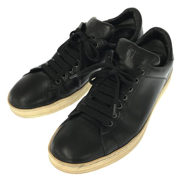 TOM FORD / トムフォード | KYA LEATHER LOW-CUT SNEAKERS レザースニーカー | 8.5 | ブラック | メンズ TOM FORD（トムフォード） | KYA LEATHER LOW-CUT SNEAKERS レザー