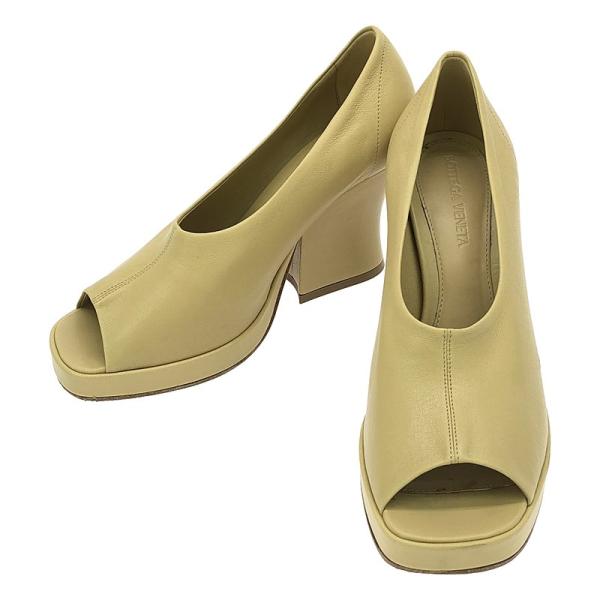 BOTTEGA VENETA レディース エナメル オープントゥ ヒール 36