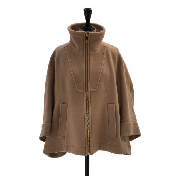 Chloe クロエ ハーフコート 2way スタンドカラー フード スロバキア製 Chloe（クロエ） ウール スタンドカラー ボクシーショートコート : KLD