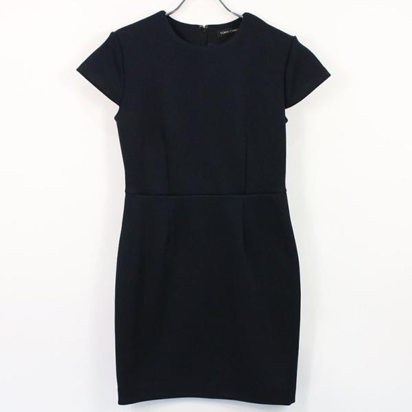 186000 YOKOCHAN ヨーコチャン ワンピース 38 ネイビー フレンチスリーブ ひざ丈 ウール [241211HM240184] 186000 YOKOCHAN ヨーコチャン ワンピース 38 ネイビー フレンチ