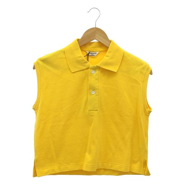 【美品】  AURALEE / オーラリー | 2023SS | × Ron Herman / ロンハーマン Super Fine Cotton Pique Short Polo Sleeveless / ポロシャツ カットソー | 0 | yellow | レディース AURALEE（オーラリー） 【美品】 | 2023SS | × Ron Herman / ロン