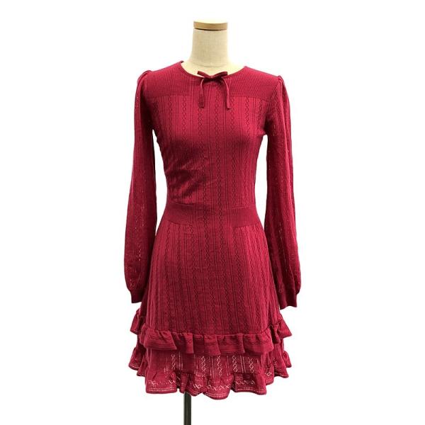 RED VALENTINO レースドッキングワンピ42 RED VALENTINO / レッドヴァレンティノ | レース ドッキング ニット