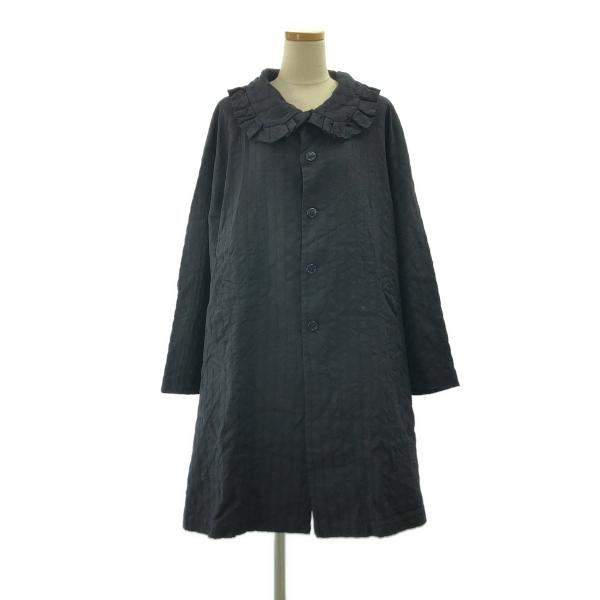 コムデギャルソン ラウンドフリル ロングコート アウター 2019ブラック COMME des GARCONS / コムコム 製品加工 フリル ラウンドカラー