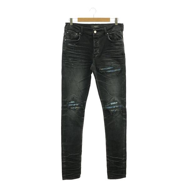 最終価格【新品】アミリ AMIRI ブラックデニム 33 ダメージ 日本正規品 AMIRI 【美品】 / アミリ | 2024SS MX1 PLAID JEAN ダメージ加工