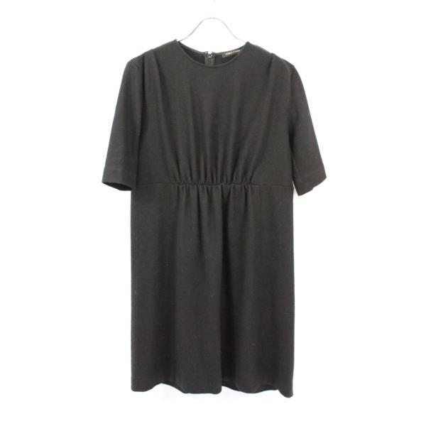 大人気⭐️YOKO CHAN ヨーコチャン#半袖 膝丈ワンピース　ブラック　36 YOKO CHAN（ヨーコチャン） | Half-sleeve Wool Dress 半袖 ウール