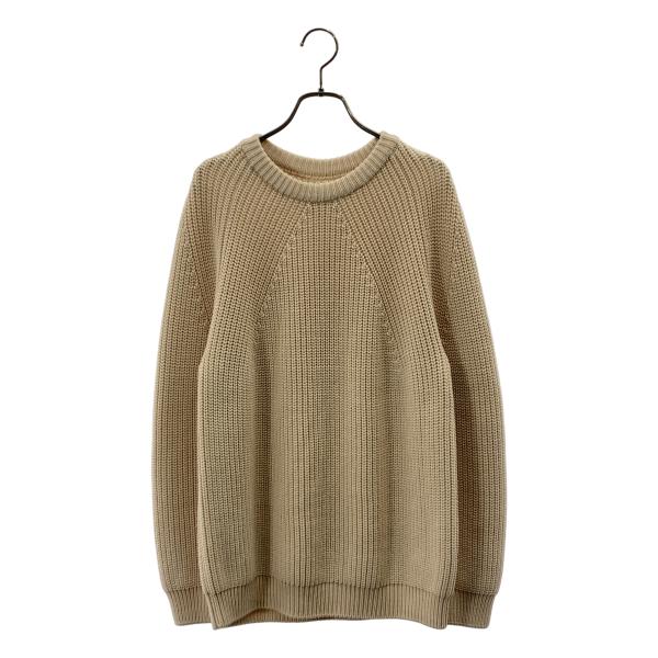 美品 バトナー クルーネックニット 2 ボーダー BATONER / バトナー SIGNATURE CREW NECK シグネチャー5ゲージウール