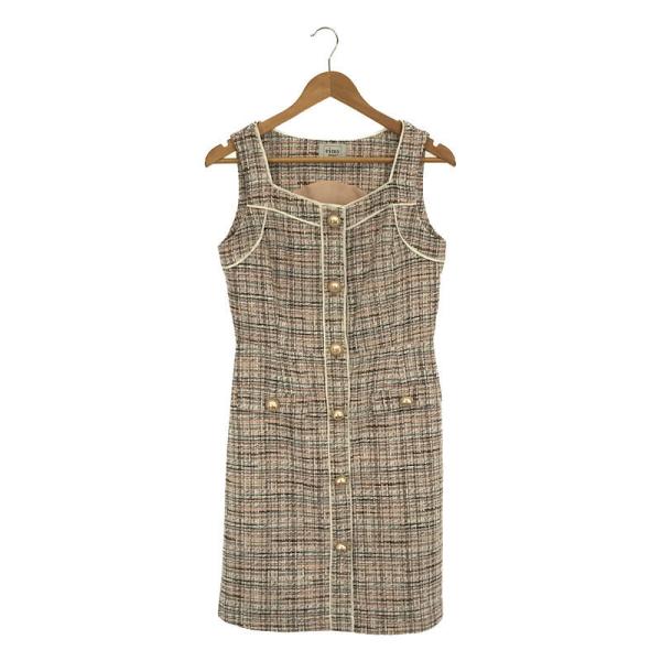 てぃ✨eimy istoire EMパールツイードワンピ ピンクM EIMY ISTOIRE エイミーイストワール eimy istoire EM pearl