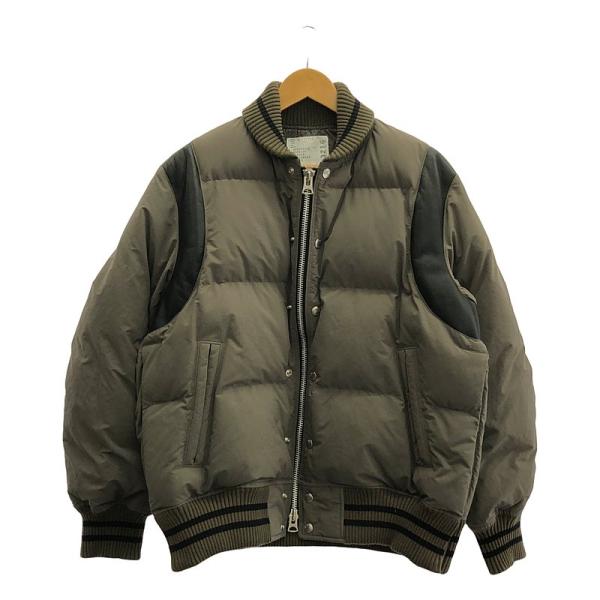 sacai / サカイ | 2023AW | Padded Blouson レザー切替 ダウンブルゾン | 1 | オリーブ / ブラック | メンズ sacai（サカイ） | 2023AW | Padded Blouson レザー切替 ダウン