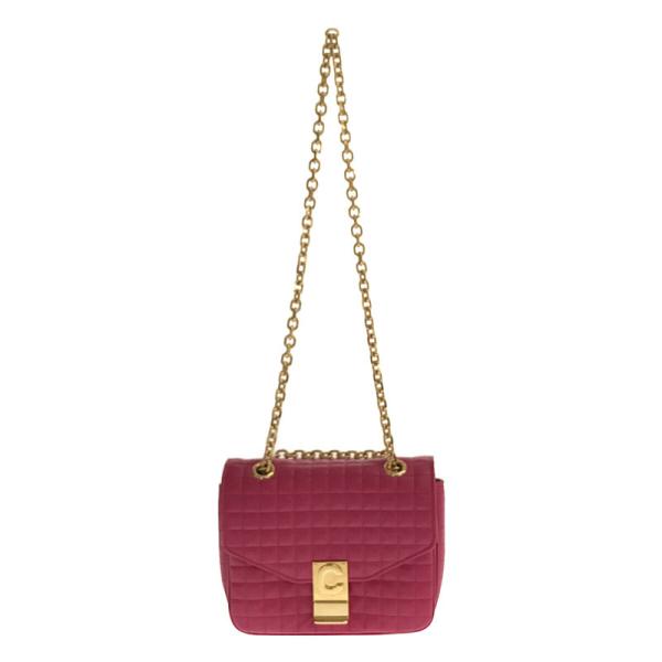 【新品】  CELINE / セリーヌ | 2020 | スモール C キルテッド カーフスキン ショルダーバッグ 袋付き | ‐ | ピンク | レディース CELINE（セリーヌ） 【新品】 | 2020 | スモール C キルテッド カーフ