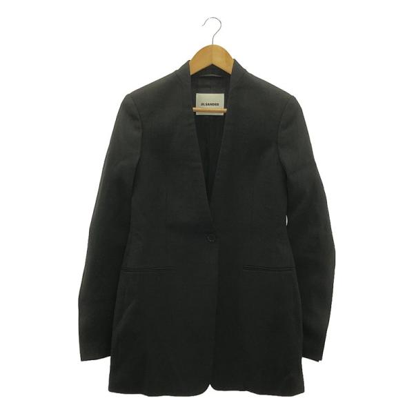 JIL SANDER（ジルサンダー） | シルク混 ノーカラー ロング ジャケット