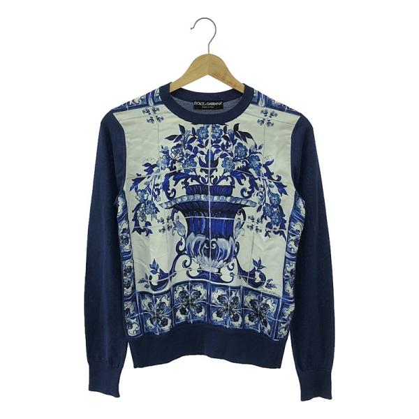 DOLCE＆GABBANA / ドルチェ＆ガッバーナドルガバ | マヨリカ シルク ニットカーディガン | 40 | マルチカラー | レディース DOLCE＆GABBANA / ドルチェ＆ガッバーナドルガバ | マヨリカ シルク