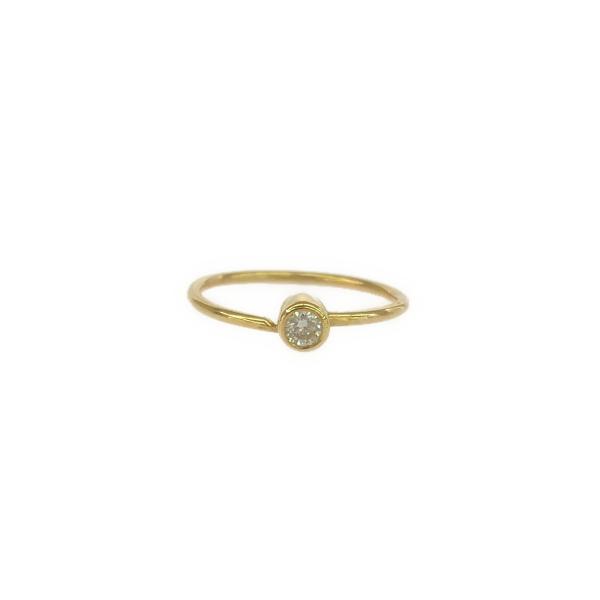 【新品未使用・箱付】シハラ ダイヤ K18 ワンストーンフープピアス01 One-Stone Hoop Pierce 01 - SHIHARA