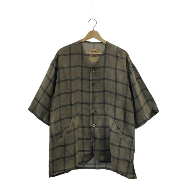UMA WANG ユマワン ノーカラー ロングシャツ UMA WANG ユマワン ノーカラー ロングシャツ