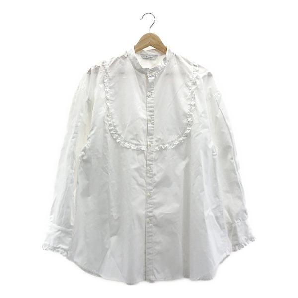マノン 【美品】 manon / | フリル装飾 バンドカラー シャツ ブラウス 