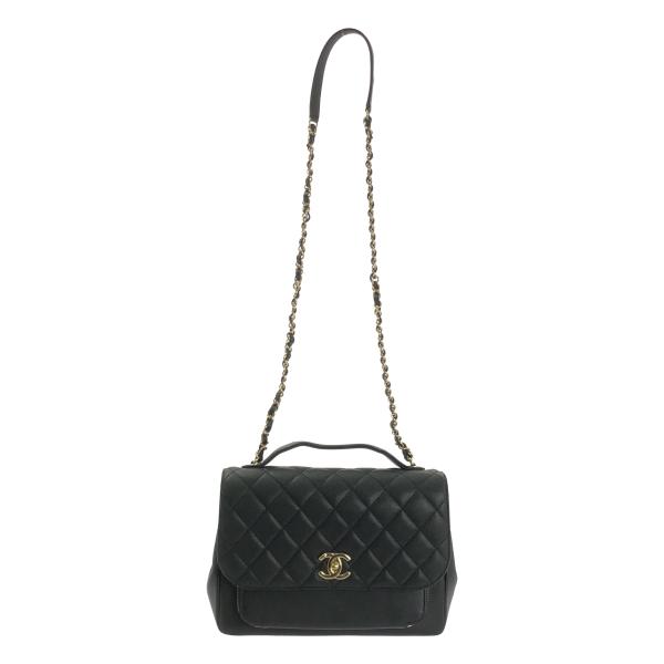 【美品】  CHANEL / シャネル | ビジネスアフィニティ マトラッセ 2way ショルダーバッグ | ブラック | レディース CHANEL（シャネル） ビジネスアフィニティ マトラッセ 2way ショルダー
