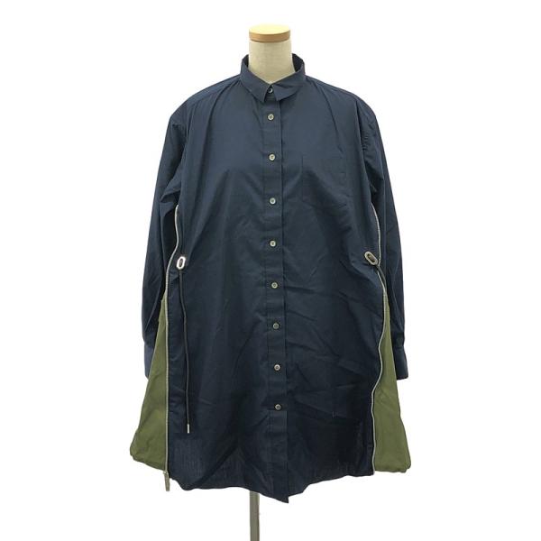 sacai サイズ 1 ネイビー トップス 背面 プリーツ＆レース