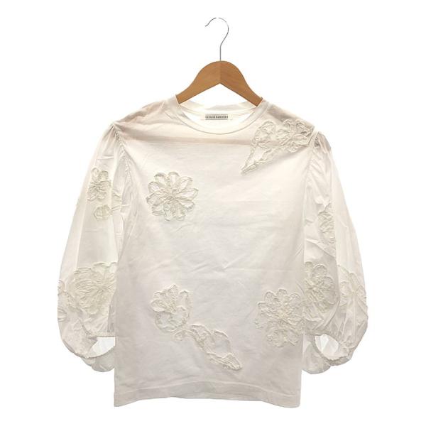 CECILIE BAHNSEN - Cecilie Bahnsen / セシリーバンセン | 異素材切替 ギャザースリーブ カットソー | UK6 | ホワイト | レディース Cecilie Bahnsen / セシリーバンセン | 異素材切替 ギャザー