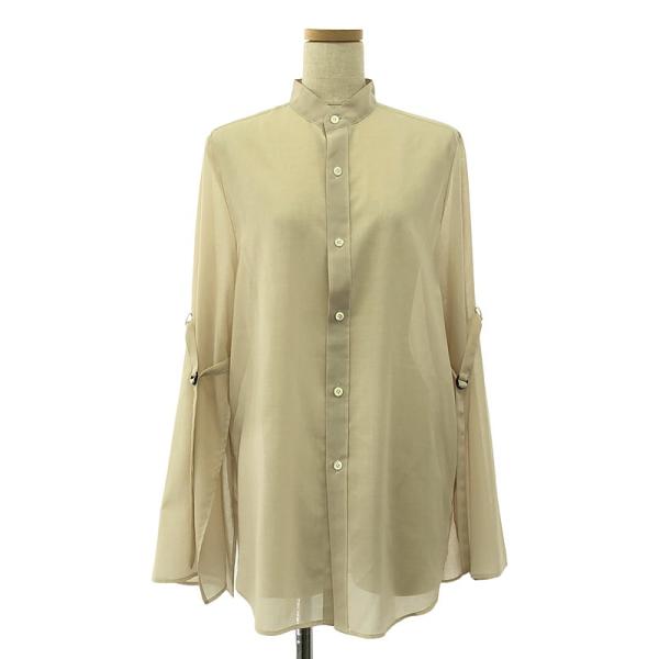 【美品】  HYKE / ハイク | ポリエステル ウール スタンドカラー 袖フレア ブラウス | 2 | ベージュ | レディース kldclothing_rxs587kq9kjy