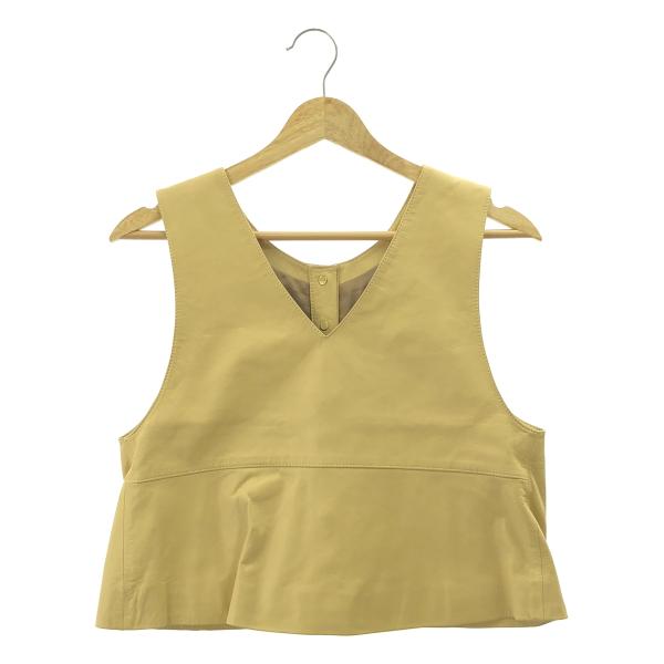 【美品】  TOMORROWLAND collection / トゥモローランドコレクション | ライト セミベジタブルレザー 2-way ジレ ベスト | ベージュ | レディース TOMORROWLAND collection / トゥモローランドコレクション ライト