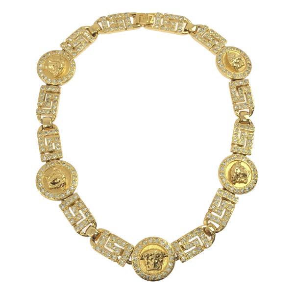 【美品】  Gianni Versace / ジャンニヴェルサーチ | クリスタルグレカ ネックレス | ゴールド | メンズ kldclothing_s1kfz8q3vbs9