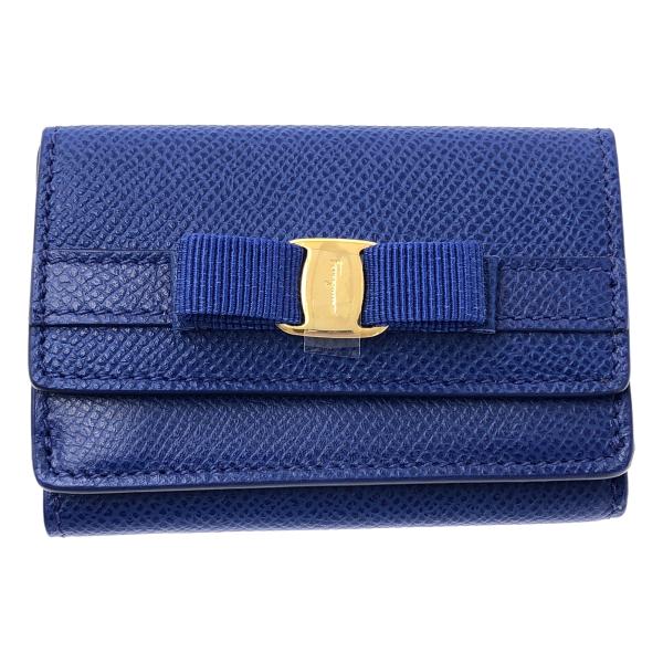 FERRAGAMO / フェラガモ ヴァラリボン レザー 三つ折り 財布