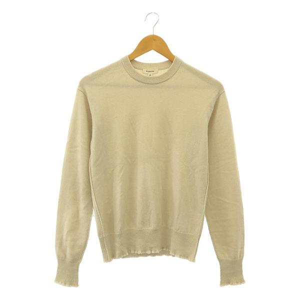 BLAMINK / ブラミンク | カシミヤ100 12G リブ フリンジニット | 36 | ベージュ | レディース BLAMINK / ブラミンク | カシミヤ100 12G リブ フリンジニット 36