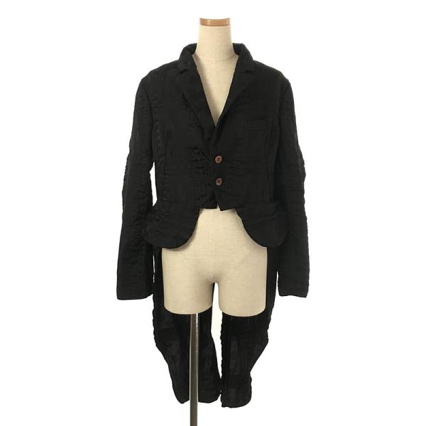 美品】コムデギャルソン コムコム 異素材ドッキングコートネイビー